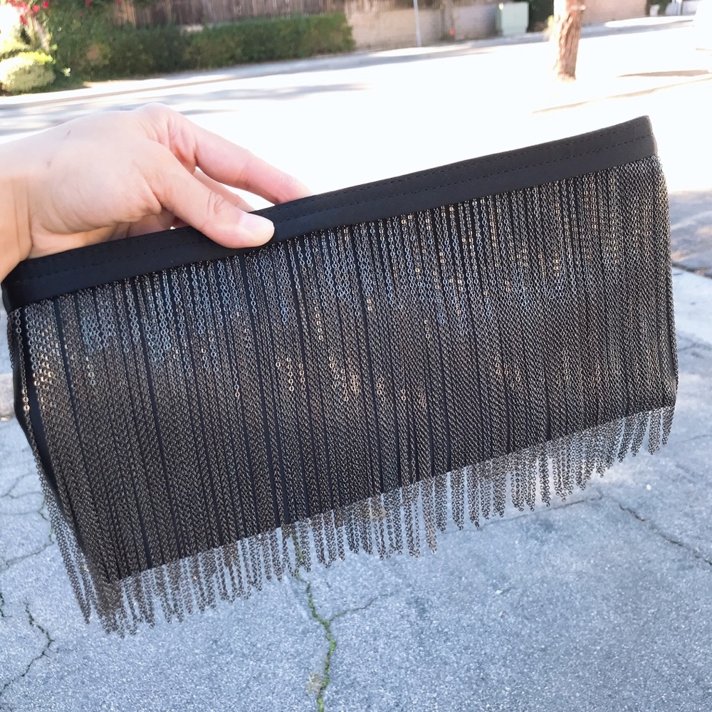 Bcbg Fray chain clutch